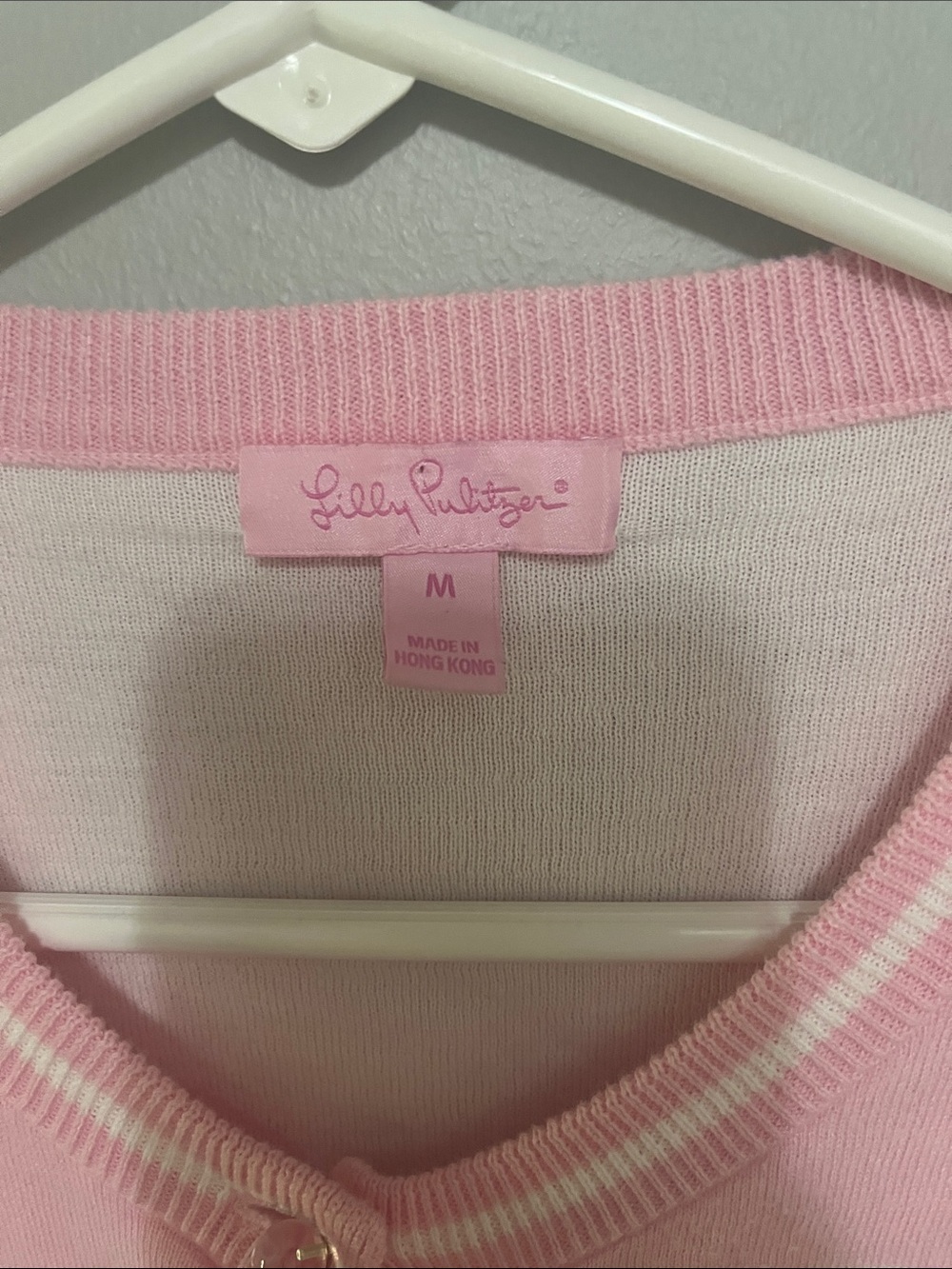 Lilly PulitzerPink Floral Bird Crewneck Cardigan Sweater - Picture 2 of 7